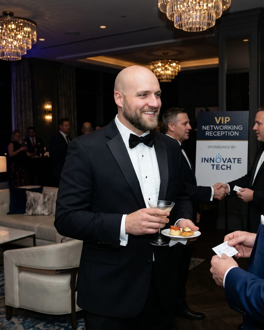 Jack Marshall in black tie at a PDN VIP networking reception